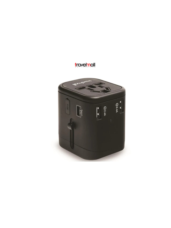 Travelmall 4 USB Travel Adaptor with 2 Type C + 2 USB-A and Luxury Storage pouch