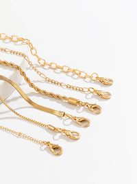6 Pieces Chain Bracelet Set in Gold Color 2