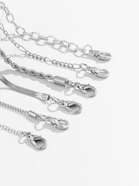 6 Pieces Chain Bracelet Set in Silver Color 2