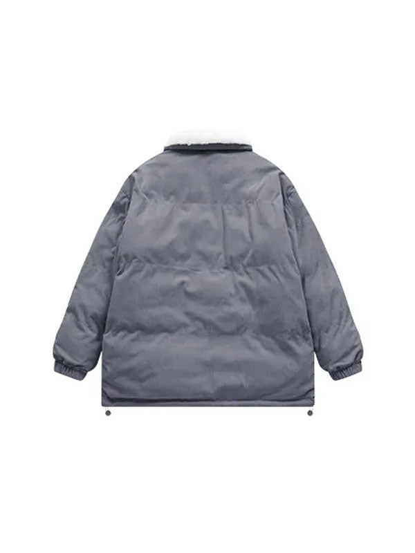 "A" Reversible Corduroy Fleece Jacket in Grey Color 3