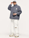 "A" Reversible Corduroy Fleece Jacket in Grey Color 5