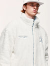 "A" Reversible Corduroy Fleece Jacket in Light Blue Color 6