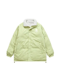 "A" Reversible Corduroy Fleece Jacket in Light Green Color 13