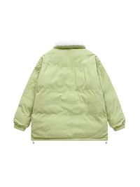 "A" Reversible Corduroy Fleece Jacket in Light Green Color 14