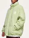 "A" Reversible Corduroy Fleece Jacket in Light Green Color 9