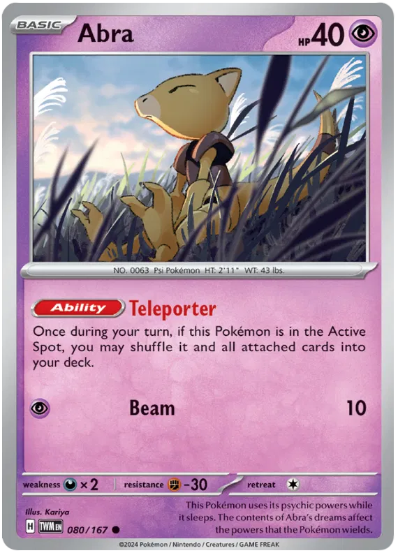 [Collector Troves] Pokemon Scarlet & Violet Twilight Masquerade Abra Card