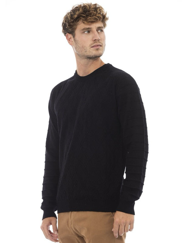 Alpha Studio Wool Blend Round Neck Sweater 2