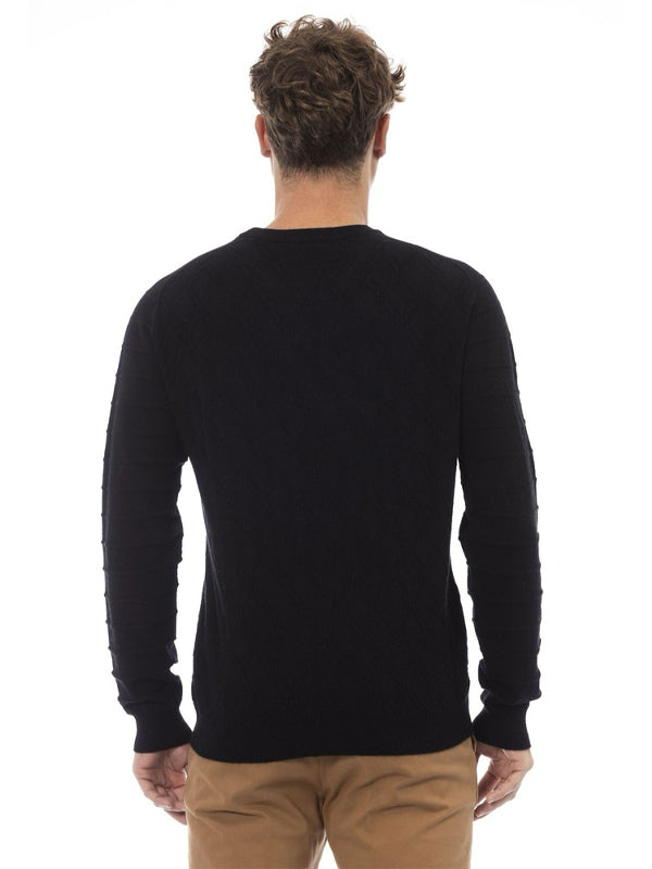 Alpha Studio Wool Blend Round Neck Sweater 3