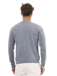 Alpha Studio Wool Blend Round Neck Sweater 