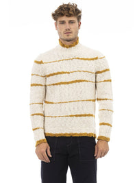 Alpha Studio Wool Cream Polo Neck Sweater