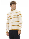 Alpha Studio Wool Cream Polo Neck Sweater 3