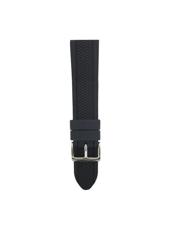 ARIES GOLD BLACK TURISMO AG-R0004 SILVER BUCKLE BLACK RUBBER STRAP