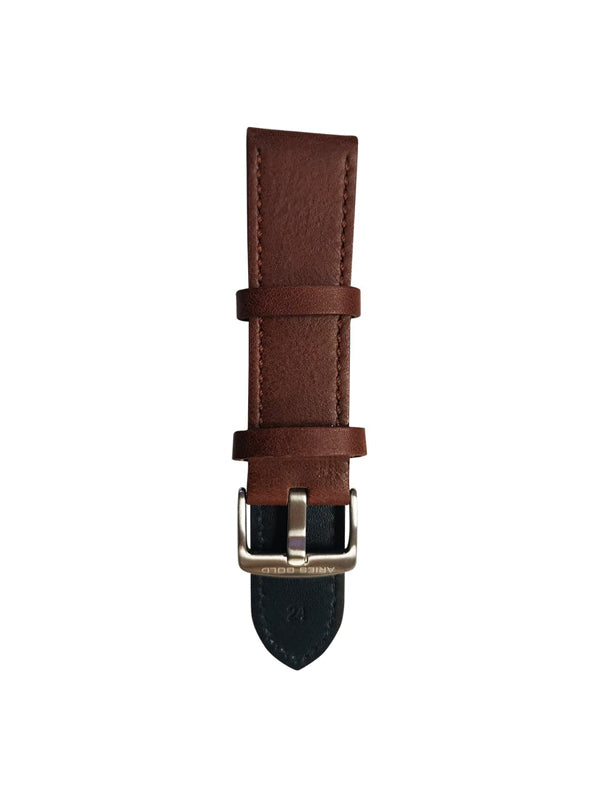 ARIES GOLD BROWN AG-L0051-24 LEATHER STRAP