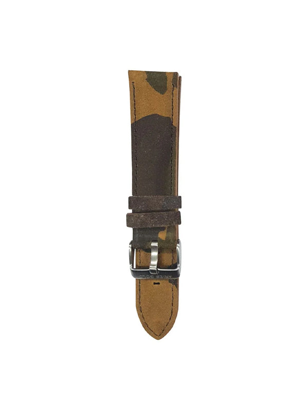 ARIES GOLD CAMO BROWN AG-L0030 SILVER BUCKLE LEATHER STRAP