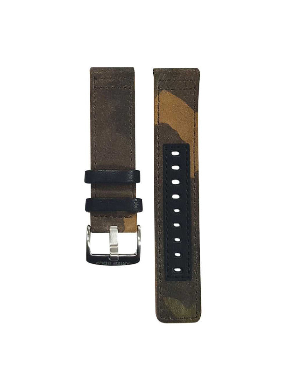 ARIES GOLD CAMO BROWN AG-L0031 SILVER BUCKLE LEATHER STRAP 2