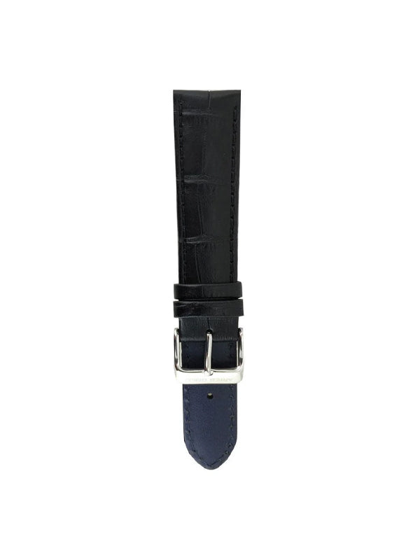 ARIES GOLD MIDNIGHT BLACK CROCO AG-L0001-18 LEATHER STRAP