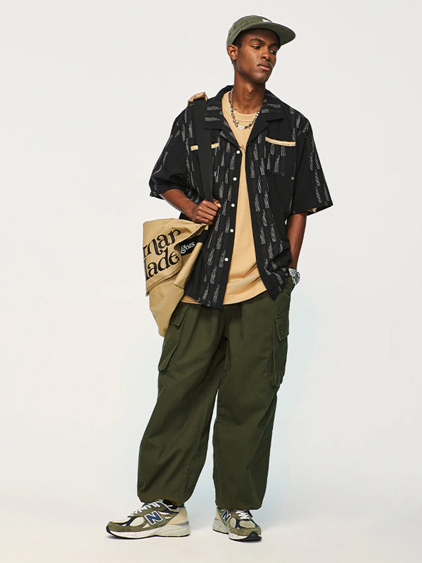 Army Green Drawstring Cargo Pants with Elastic Ankle Rope  2