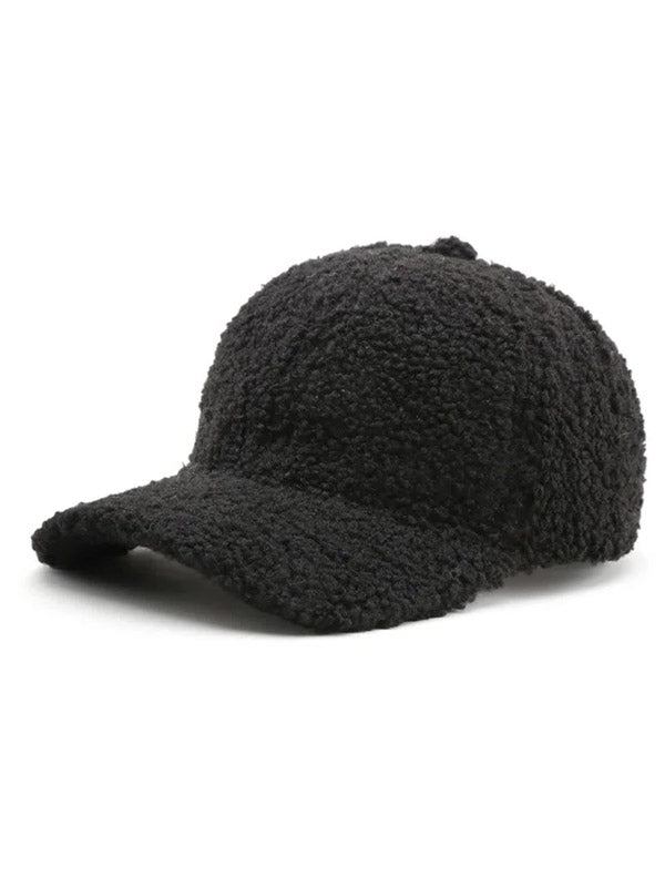 Black Artificial Wool Cap