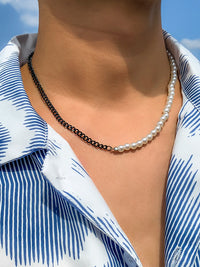 Black Chain & Pearl Necklace 3