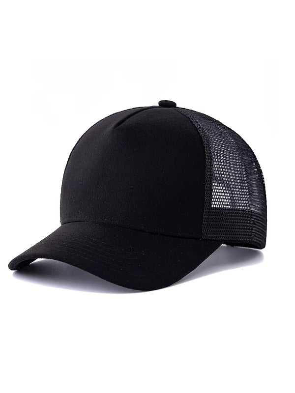 Black Curved Brim Trucker Cap