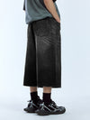 Black Gradient Wash Water Cropped Denim Trousers 14