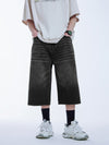 Black Gradient Wash Water Cropped Denim Trousers 7