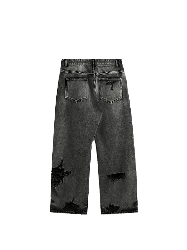 Black Grey Distressed Jeans 2