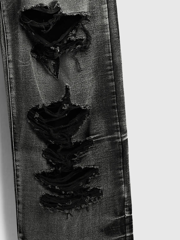 Black Grey Distressed Jeans 7