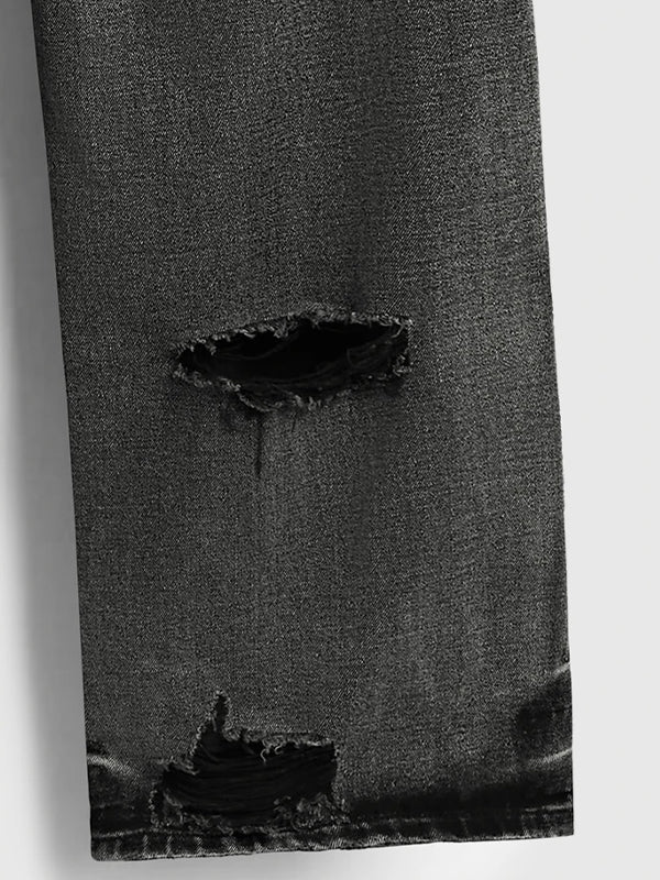 Black Grey Distressed Jeans 9