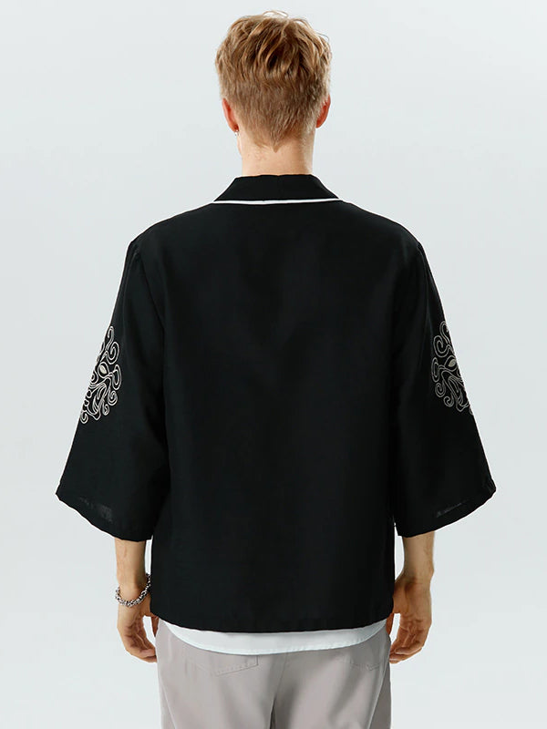 Black Kimono Style Outerwear 4