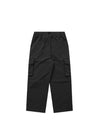 Black Nylon Cargo Pants with Elastic Waist Belt