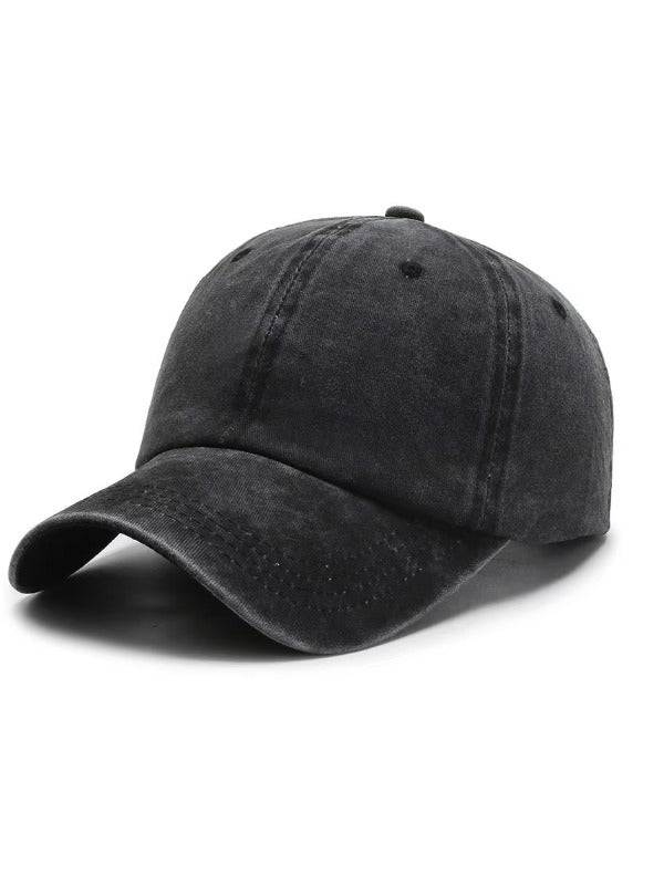 Black Plain Washed Baseball Cap
