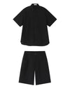 Black Short Sleeve Shirt & Shorts Set 