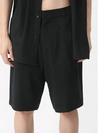 Black Short Sleeve Shirt & Shorts Set 6
