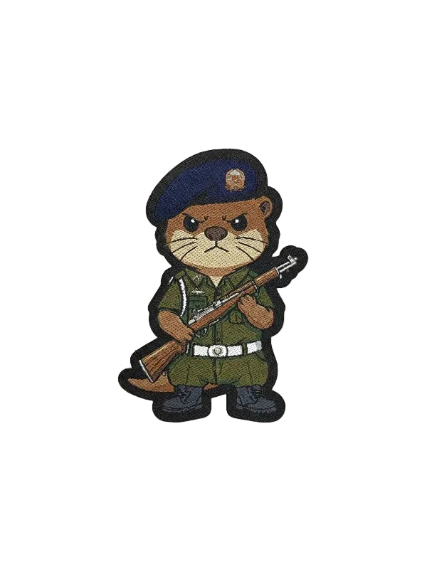 Black Stealth Iron On Patch Warrant Officer Dobhar-chú™ in SAF MP Uniform