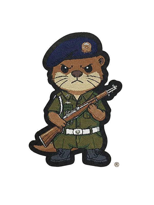 Black Stealth Iron On Patch Warrant Officer Dobhar-chú™ in SAF MP Uniform