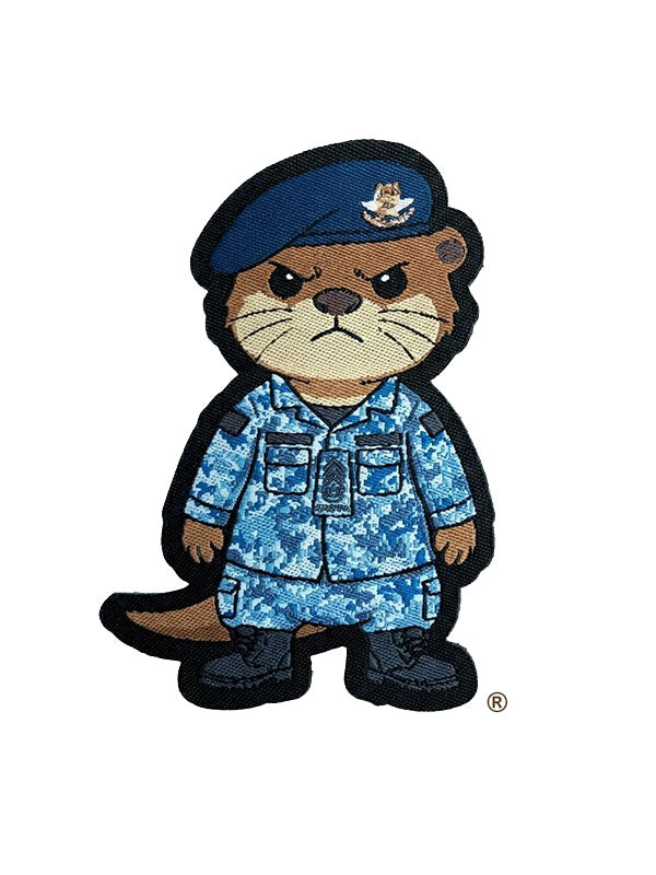 Black Stealth Iron On Patch Warrant Officer Dobhar-chú™ in SAF RSAF Uniform 2