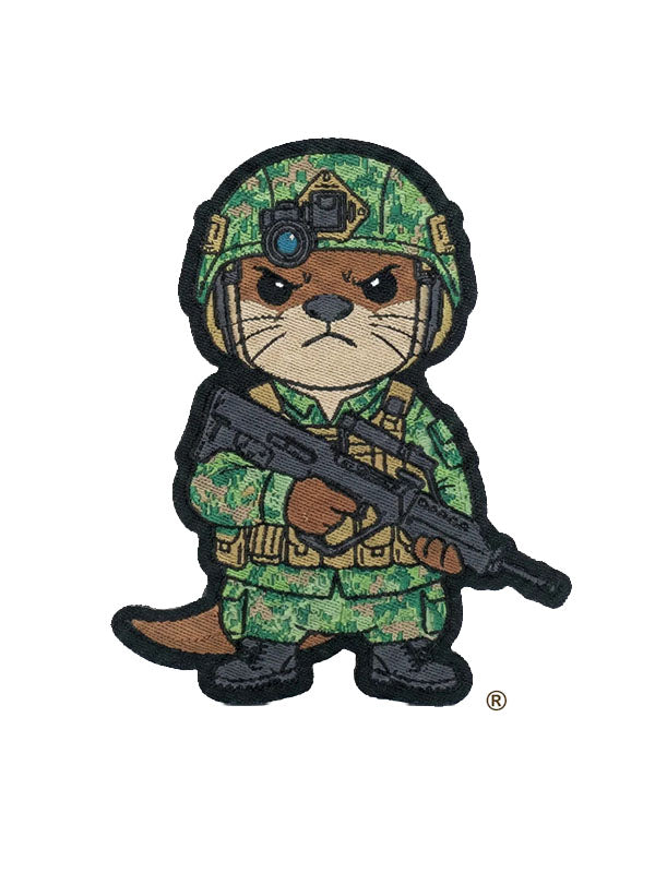 Black Stealth Iron On Patch Warrant Officer Dobhar-chú™ in SAF Uniform (SBO) 
