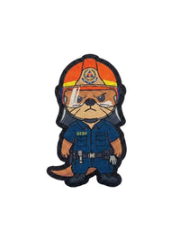 Black Stealth Iron On Patch Warrant Officer Dobhar-chú™ in SCDF Uniform