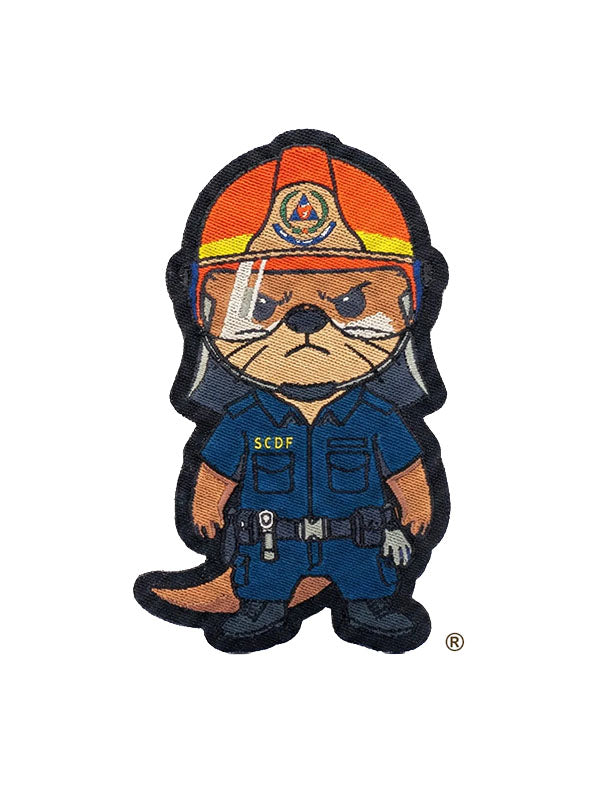 Black Stealth Iron On Patch Warrant Officer Dobhar-chú™ in SCDF Uniform 2