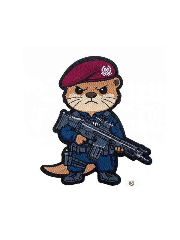 Black Stealth Iron On Patch Warrant Officer Dobhar-chú™ in SPF Special Operations Command (SOC) Uniform