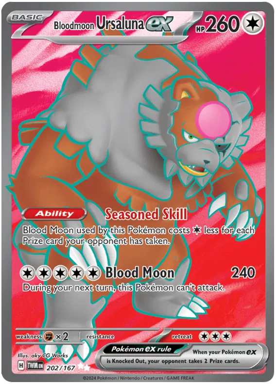 [Collector Troves] Pokemon Scarlet & Violet Twilight Masquerade Bloodmoon Ursaluna ex Card (#202)