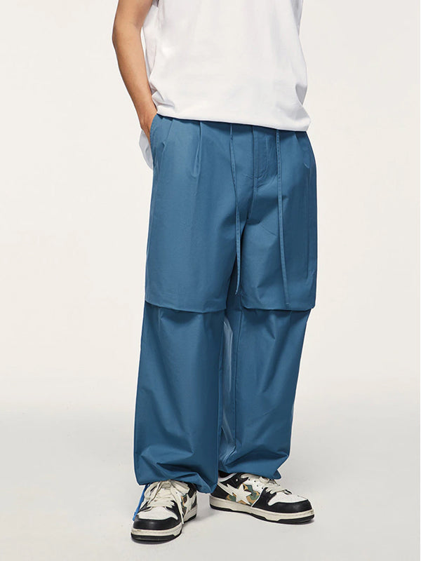 Blue Cargo Pants with Drawstring 4