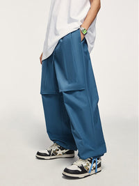 Blue Cargo Pants with Drawstring 5