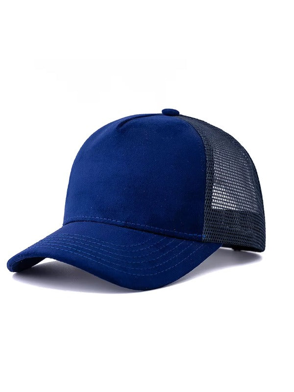 Blue Curved Brim Trucker Cap