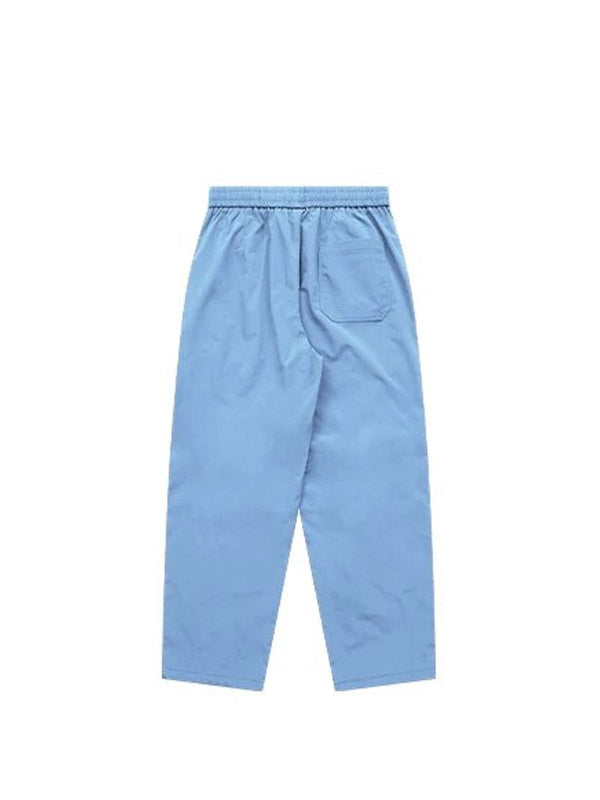 Blue Elastic Waist Parachute Pants With Drawstring Leg Opening 2