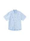 Blue Short Sleeve Loose Lapel Shirt & Shorts Set