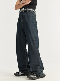 Blue Wide Leg Jeans 4