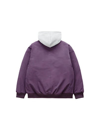 Bomber Jacket with Detachable Hood in Purple Color 2