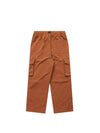 Brick Red Nylon Cargo Pants with Elastic Waist Belt 2